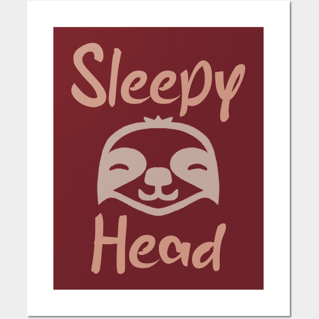 Sloth Sleepy Head Wall Art by SubtleSplit